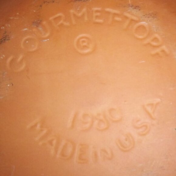 Vintage Gourmet Topf 1980 Terracotta Lidded Pot / Casserole - Vegetable Print - Picture 8 of 8